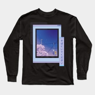 Realistic Anime Sakura Vaporwave Long Sleeve T-Shirt